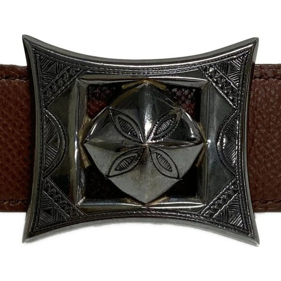 Auth HERMES Tuareg Dark Brown Black Box Calf Togo Hardware - Circle Z Belt - Picture 3 of 7